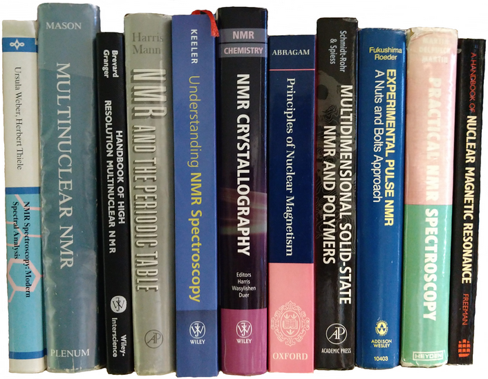 Collection of books on NMR